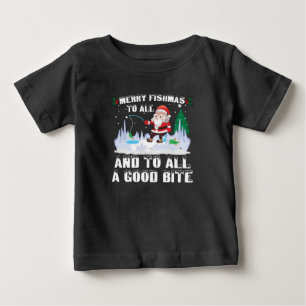 Merry Fishmas Funny Fish Fishing Fisherman Xmas Baby T-Shirt