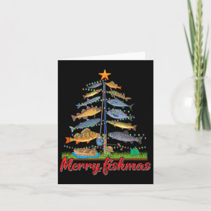 Merry Fishmas Funny Fisher Christmas Tree Fishing  Card