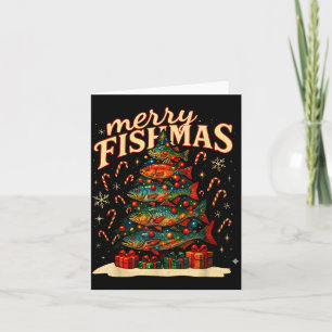 Merry Fishmas Funny Fishing Christmas Design Card