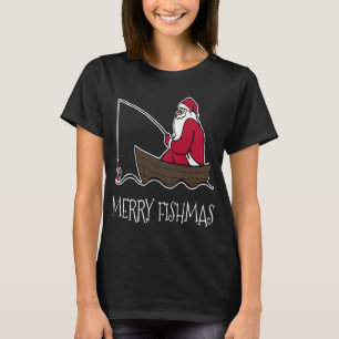 Merry Fishmas Funny Fishing Santa Christmas Fisher T-Shirt