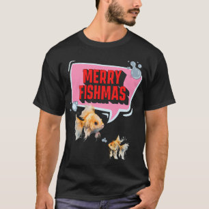 Merry Fishmas Goldfish Christmas Bubble Fish T-Shirt