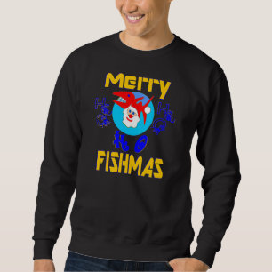 ♫ ♥ Merry FishMas Hilarious Santa Fish Sweatshirt