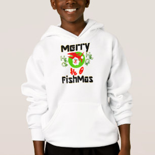 ♫♥Merry FishMas-Kids' Hilarious SantaFish Hoodie♥♪