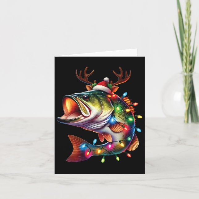 Merry Fishmas Santa Fishing Lovers Funny Fisherman Card (Front)