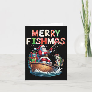 Merry Fishmas Santa Fishing Lovers Funny Fisherman Card