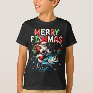 Merry Fishmas Santa Fishing Lovers Funny Fisherman T-Shirt