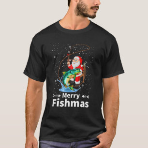 Merry Fishmas Santa Funny Fishing Santa Cute Chris T-Shirt