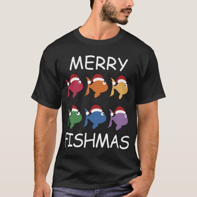 Merry Fishmas Ugly Christmas Sweater Funny Fishing (Front)