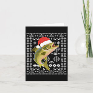 Merry Fishmas Ugly Christmas T Shirt Santa Fish Fi Card