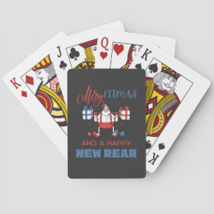 Merry Fitmas & A Happy New Rear Gym Fitness Xmas Playing Cards