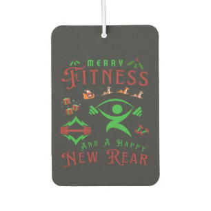 Merry Fitmas and Happy New Rear Christmas Gym Air Freshener