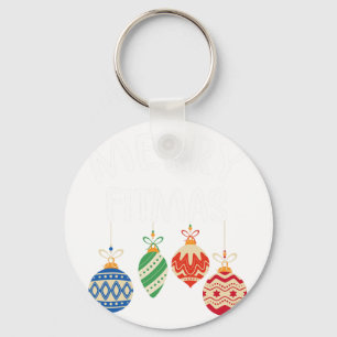 Merry Fitmas For Christmas Workout Xmas Gym Holida Keychain