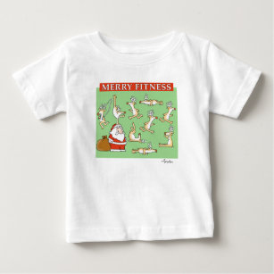 Merry Fitness exercise reindeer by Sandra Boynton Baby T-Shirt