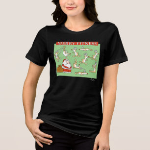 Merry Fitness exercise reindeer by Sandra Boynton  Tri-Blend Shirt