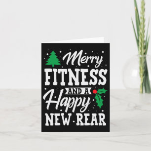 Merry Fitness Happy New Rear Workout Christmas  Card