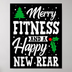 Merry Fitness Happy New Rear Workout Christmas Poster