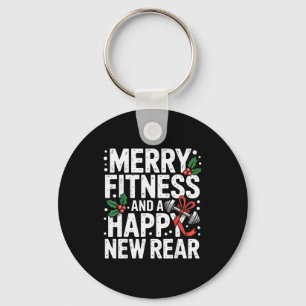 Merry Fitness Happy New Rear Workout Fitmas Christ Keychain