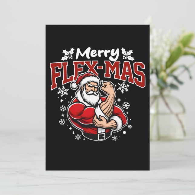 Merry Flex-mas! Super Santa is here! Invitation (Standing Front)