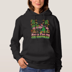 Merry Flocking Christmas Flamingo Palm Ugly Sweate Hoodie