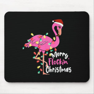 Merry Flocking Christmas Flamingo Xmas  Mouse Pad