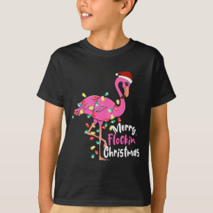 Merry Flocking Christmas Flamingo Xmas  T-Shirt