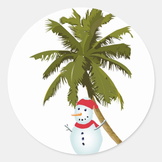 Merry Florida Christmas Classic Round Sticker (Front)