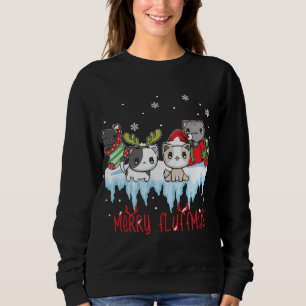 Merry Fluffmas Cat Christmas Funny Santa Xmas Rein Sweatshirt
