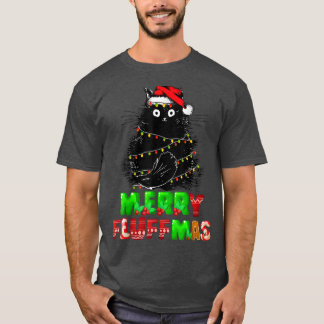 Merry Fluffmas Catmas Christmas Cat Lover Santa Xm T-Shirt