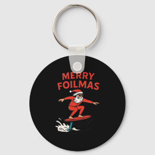 Merry Foilmas Santa Claus Hydrofoiling Christmas D Keychain