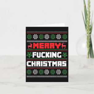 Merry Foring Christmas Funny Raunchy Curse Word Ho Card