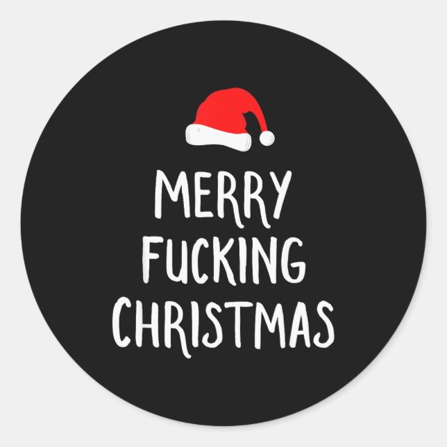 Merry Foring Christmas Inappropriate Santa Pajama  Classic Round Sticker (Front)