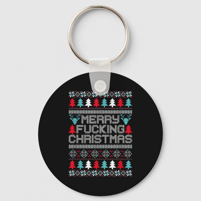 Merry Foring Christmas Ugly Christmas Shirt Xmas G Keychain (Front)