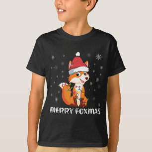 Merry Foxmas Funny Christmas Fox Lovers Fox Owner  T-Shirt