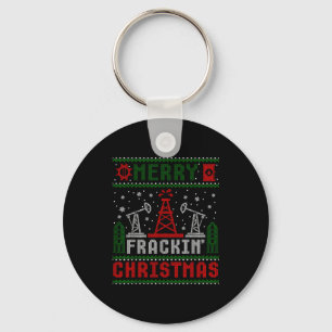 Merry Fracking Christmas Funny Oilfield Ugly Xmas  Keychain