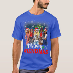 Merry Friendsmas Black Afro African Proud Santa Xm T-Shirt