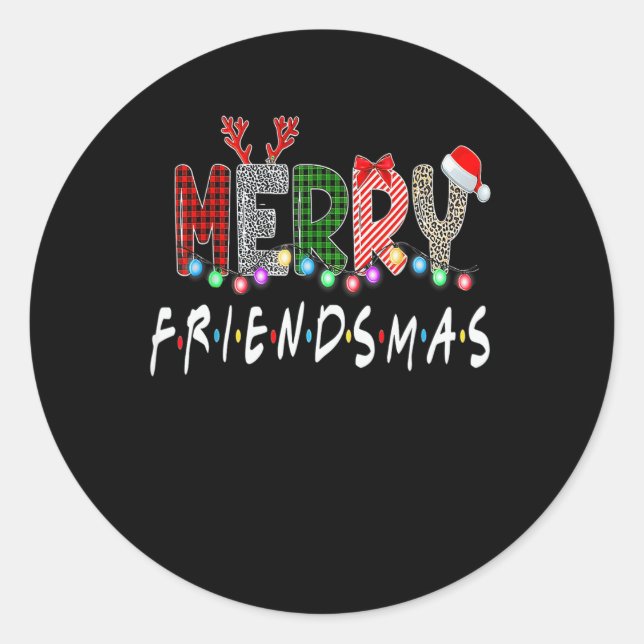 Merry Friendsmas Christmas Friends Matching Sweate Classic Round Sticker (Front)
