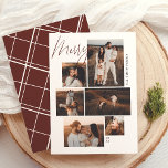 Merry | Gallery Wall 6 Photo Christmas Budget<br><div class="desc">Show off your favourite family moments with this stylish Christmas budget photo card featuring a trendy gallery wall layout. With six photo slots in various sizes, you can mix portraits, landscapes, and square shots of cozy family scenes, holiday fun, or festive selfies. “Merry” is written in red script at the...</div>