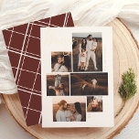 Merry | Gallery Wall 6 Photo Collage Christmas Foil Holiday Card<br><div class="desc">Give your Christmas cards a sparkle with real gold, silver, or rose gold foil! Show off your favourite family moments with this stylish Christmas photo foil card featuring a trendy gallery wall layout. With six photo slots in various sizes, you can mix portraits, landscapes, and square shots of cozy family...</div>