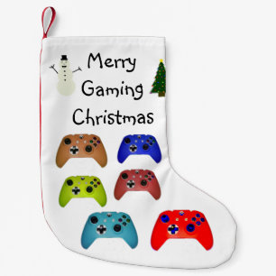 Merry Gaming Christmas Bold Colourful Small Christmas Stocking