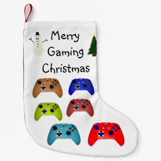 Merry Gaming Christmas Bold Colourful Small Christmas Stocking