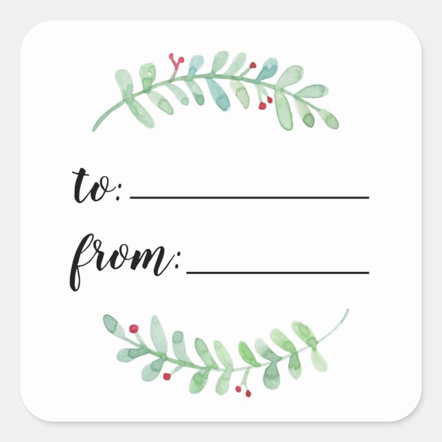 Merry Garland Holiday to from gift exchange Square Sticker (Front)