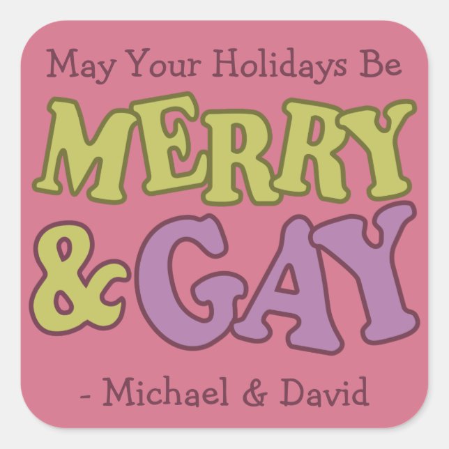 Merry & Gay custom names stickers (Front)