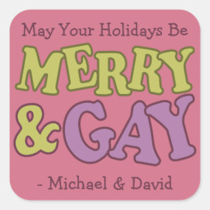 Merry & Gay custom names stickers