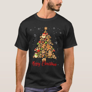 Merry Gingerbread Christmas Tree Decoration In Sno T-Shirt