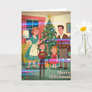 Merry Glitchmas Christmas Card Funny Tech Holiday