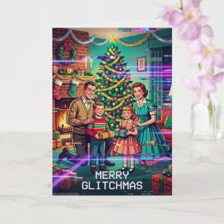 Merry Glitchmas Christmas Card Funny Tech Holiday