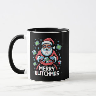 Merry Glitchmas Coding Programmer Santa Christmas Mug