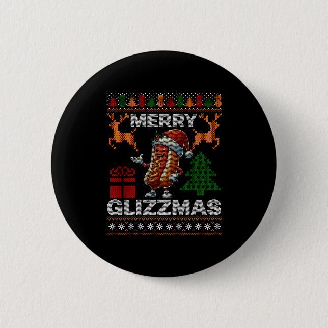 Merry Glizzmas -christmas Glizy Matching Family Ug 2 Inch Round Button (Front)