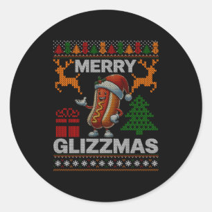 Merry Glizzmas -christmas Glizy Matching Family Ug Classic Round Sticker