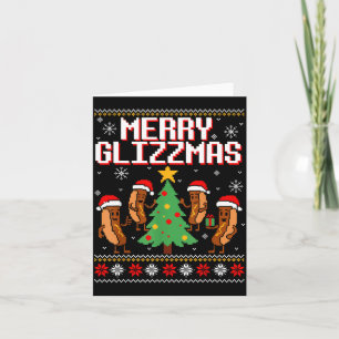 Merry Glizzmas Funny Merry Christmas Hotdogs Xmas  Card
